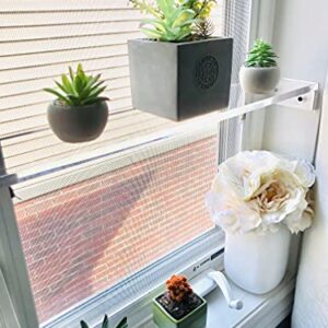 Elegant and Sophisticated Floating Window Shelf (21", Single Shelf) - Crystal Clear Recessed Durable Strong Acrylic Trinket, Plants, Succulents Indoor Collection Display Stand Trendy Modern Boho Chic