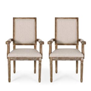 christopher knight home maria dining chair sets, wood, beige + natural