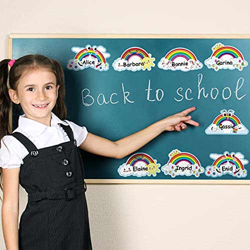 50 Pieces Rainbows Cut-Outs Bulletin Board Set Colorful Rainbow Accents Cut-Outs Sunshine Rainbow Clouds Cut-Outs Classroom Bulletin Board Cutouts Rainbow Theme Party Decor with Glue Point Dots