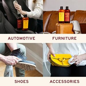 Leather Honey Complete Leather Care Kit Including 8 oz Cleaner, 16 oz Conditioner and Applicator Cloth for use on Leather Apparel, Furniture, Auto Interiors, Shoes, Bags and Accessories