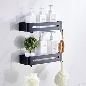 g.d.metal adhesive bathroom shelf wall mounted (black, square)