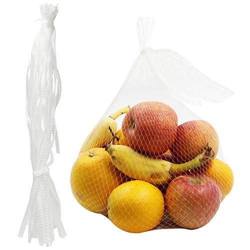 100Pcs Reusable Produce Bags, Shellvcase Onion Fruits Mesh Produce Bags and Seafood Boil Bags, 24’’ Net Storage Bags for Grocery Shopping Storage of Fruit Vegetable Seafood Toy & Garden Produce