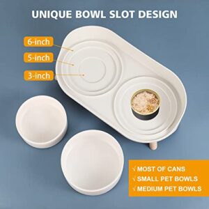 Cat Bowl for Food and Water - Elevated Dog Bowls with Stand - Raised Dog Cat Bowl Set - Double pet Bowl Dish for Small Dog | Cat | Puppy | Rabbit and with Splash Proof Guard for Less Mess