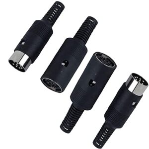 lylgo 2 pair black din 8 pin female male adapter socket audio av connector