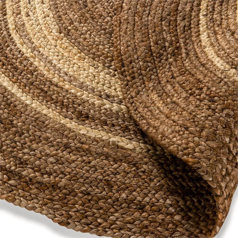 Flash Furniture Prima Natural Fiber Jute Area Rug 4 Foot Round - Braided Indoor Jute Rug - Natural Area Rugs