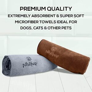 PAWPUP Dog Towel Super Absorbent - Pack of 2 - Quick Drying Super Soft Microfiber Pet Towel for Dogs, Cats and Other Pets