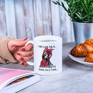 Generic Funny Coffee Mug, I May Look Calm But In My Head I've Pecked You 3 Times. Cup For Chicken Lovers. |M581|, White, 11 OZ