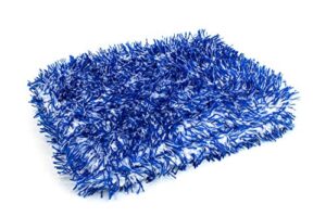 [wash monster] plush car wash pad (9 in. x 7 in.) blue - 1 pack | soft & plush absorbent microfiber fibers | large, fits in bucket