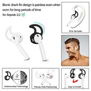 Black Airpods Case,16 in 1 Airpod 1&2 Accessories Set Anti-Lost Straps with Keychain/Apple Watch Band Holder/Airpod Ear Tips/Ear Hooks/Carry Case for Apple Airpods Silicone Cover for Girls/Women/Men…