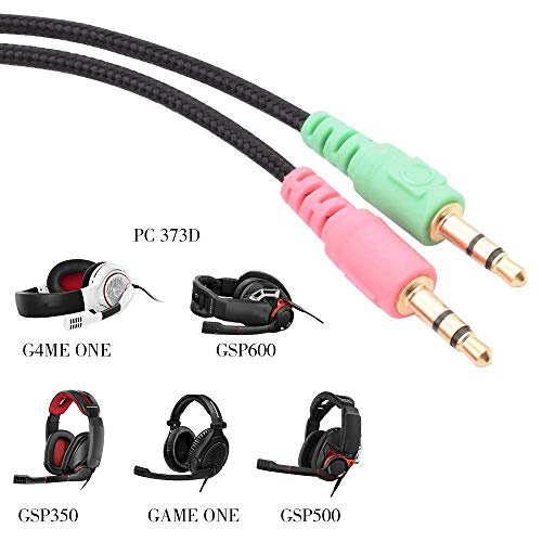 BUTIAO G4ME Cable Replacement Nylon Braided Audio Headphone Cord for Sennheiser G4ME ONE/Game Zero PC373D PC37X GSP350/ 500/600 Headphones (PC Cable)