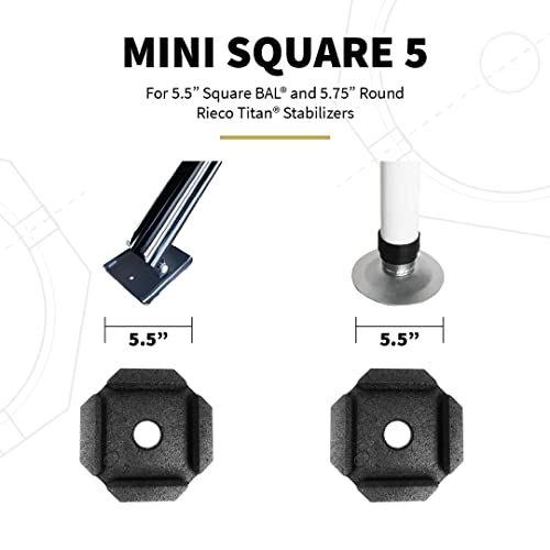 SnapPad Mini Permanently Attached RV Jack Pad for 5.5 inch Square BAL Stabilizer Feet on Travel Trailers (Square 5 4-Pack)