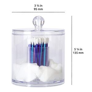 EDNA HOME Cotton Ball and Swab Holder, Apothecary Organizer Jar for Q-Tips, Cotton Rounds, Makeup Items in Bathroom, Vanity