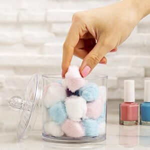 EDNA HOME Cotton Ball and Swab Holder, Apothecary Organizer Jar for Q-Tips, Cotton Rounds, Makeup Items in Bathroom, Vanity