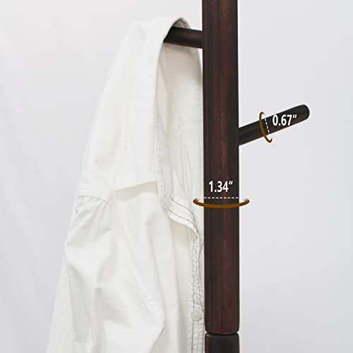Z&L HOUSE Coat Rack Freestanding, Pure Natural Solid Wooden Coat Tree, 8 Hooks And Adjustable Height Floor Hanger, Used In The Bedroom Living Room Office To Hang Clothes, Hats, Bags