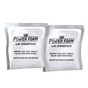motor up power foam 2 pack refill - with ceramic coating finish - cleaning concentrate powder, foaming wash soap - for cars, trucks, & boats - includes 2 x 4-ounce bag of cleaning crystals