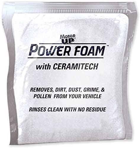 Motor Up Power Foam 2 Pack Refill - with Ceramic Coating Finish - Cleaning Concentrate Powder, Foaming Wash Soap - for Cars, Trucks, & Boats - Includes 2 x 4-Ounce Bag of Cleaning Crystals