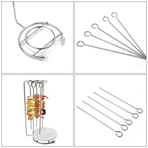 YARDWE Kebab Skewers Metal Skewers 2 Sets Vertical Skewer Stainless Steel Stainless Steel BBQ Kabob Skewers Rack Holder Vertical Barbeque Grilling Rack Meat Spit Kebab Skewers Metal Skewers