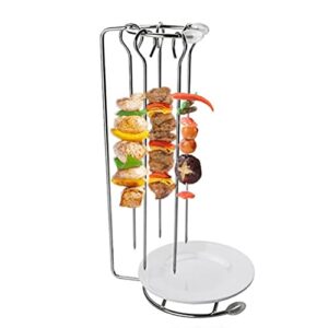 YARDWE Kebab Skewers Metal Skewers 2 Sets Vertical Skewer Stainless Steel Stainless Steel BBQ Kabob Skewers Rack Holder Vertical Barbeque Grilling Rack Meat Spit Kebab Skewers Metal Skewers