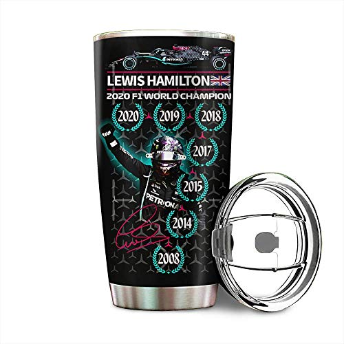 Lewis 2019 Hamilton Seven Time Formula 1 World Champion Stainless Steel Tumbler 20oz & 30oz Travel Mug