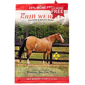 gain weight supplement for horses. added fat and calories, essential nutrients and amino acids. supports healthy growth, skin, coat and muscle tone. 10-pound refill bag. 80-day supply.