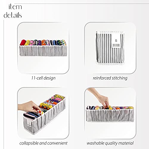 EDNA HOME Underwear Drawer Organizer, Closet Storage and Organizer with Foldable Compartments for Clothing, Tshirt, Towels, Underwear, Small Size