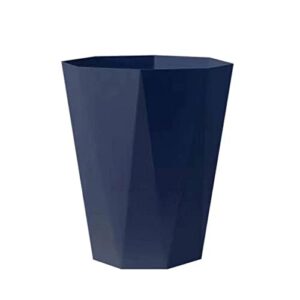 diamond diamond shape trash can without cover, plastic material is strong and durable, simple navy blue