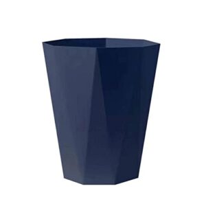 Diamond Diamond Shape Trash can Without Cover, Plastic Material is Strong and Durable, Simple Navy blue