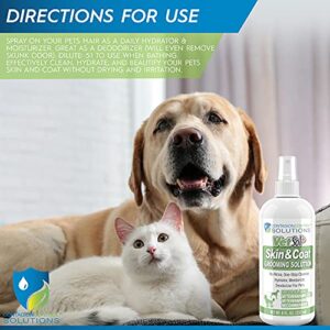 VetSol+ Skin & Coat Grooming Solution, No Rinse Spray, One-Step Cleanser, Hydrator, Moisturizer, Deodorizer for All Pets, 8 Ounce