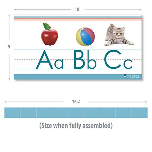 Alphabet and numbers line for clssroom wall for teaching ABCs Young N Refined (White Glossy Paper)