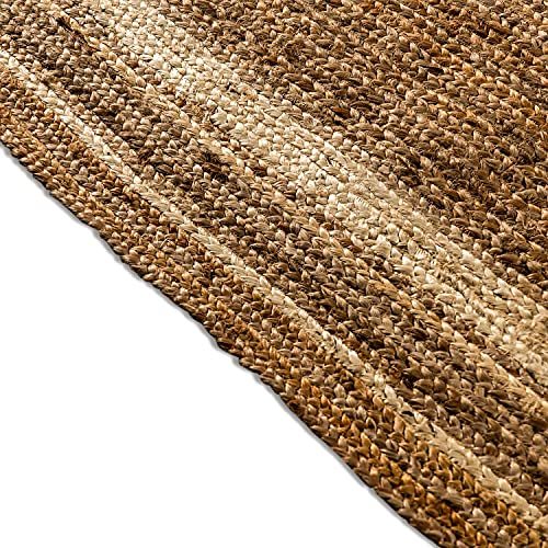 Flash Furniture Prima Natural Fiber Jute Area Rug 8' x 10' - Braided Indoor Jute Rug - Natural Area Rugs