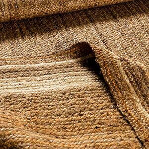 Flash Furniture Prima Natural Fiber Jute Area Rug 8' x 10' - Braided Indoor Jute Rug - Natural Area Rugs