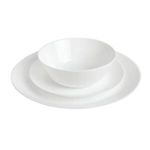 Gibson Home Ultra Break and Chip Resistant Dinnerware Set, Round: Service for 6 (18pcs), Opal Glass