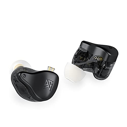 Linsoul KZ AST 24 Units Balanced Armature Combination in-Ear Earphones IEM with Detachable 2pin 0.75 Cable for Musicians Audiophile (Without mic, Black)