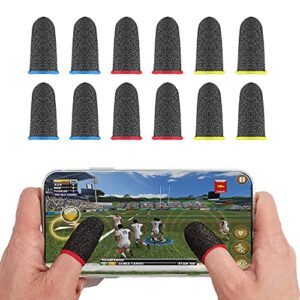 ZEPOHCK Gaming Finger Sleeves, [6 PCS] Game Controllers Finger Cover, Breathable Anti-Sweat Silver Fibre Finger Cot Improve Sensitivity for Rules of Survival/Knives Out for Android & iOS