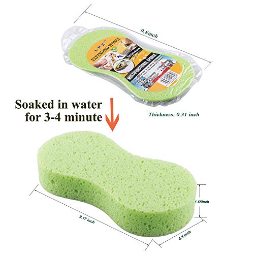 Huvai 20 Pack Car Wash Sponges Multi-Functional Sponge Multi-Color Cleaning Sponges with Vacuum Compressed Packing