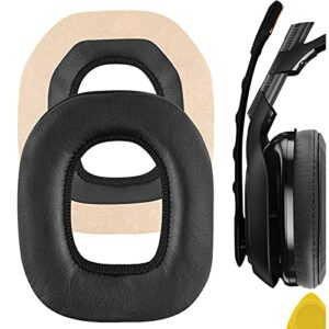 geekria quickfit protein leather replacement ear pads for astro a40 tr a50 headphones earpads, headset ear cushion repair parts (black)