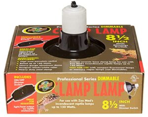 8.5" professional reptile series dimmable clamp lamp 150w maximum - includes dbdpet pro-tip guide