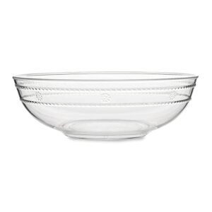 juliska - isabella acrylic serving bowl 13 in, acrylic glass - unbreakable, clear acrylic, embossed serving bowl