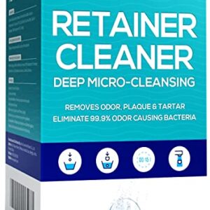 Retainer & Denture Cleaner Tablets 120 Pcs (4 Months Supply) - Retainer Cleaner Tablet for Retainers, Dentures, Night & Mouth Guard, Removable Dental Appliance, Removes Stains & Plaque, Mint Flavor