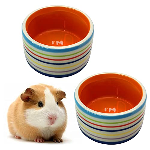 Tfwadmx Hamster Food Bowl Ceramic Water Bowl Small Animal Feeding Bowl Food Dish for Guinea Pig Rodent Gerbil Syrian Hedgehog 2 PCS