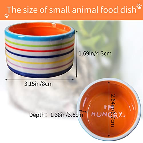 Tfwadmx Hamster Food Bowl Ceramic Water Bowl Small Animal Feeding Bowl Food Dish for Guinea Pig Rodent Gerbil Syrian Hedgehog 2 PCS