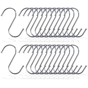s shaped hooks, metown, heavy duty stainless steel s hooks, hangers hanging hooks for hanging pots and pans,towels,clothes,plants in home kitchen bathroom bedroom garden work shop (4.72in, 24)