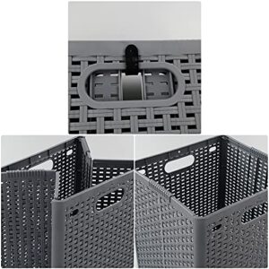 Nicesh 1-Pack Plastic Collapsible Laundry Hamper, Foldable Laundry Storage Baskets, Gray