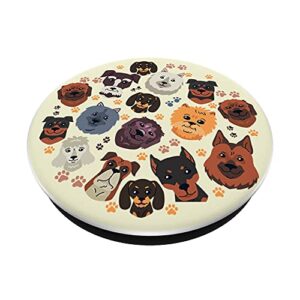 Animal Lover Dog Lover Pet Owner Paw Prints Cute Animal Dog PopSockets Swappable PopGrip