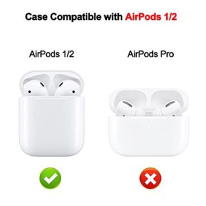 ELOVEN Protective Case with Keychain Compatible with Airpods Charging Case Soft Silicone Cover for Girl Women Flexible Skin Airpods Accessories Full Coverd Case for Airpods 1/2 Color02