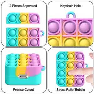 ELOVEN Protective Case with Keychain Compatible with Airpods Charging Case Soft Silicone Cover for Girl Women Flexible Skin Airpods Accessories Full Coverd Case for Airpods 1/2 Color02