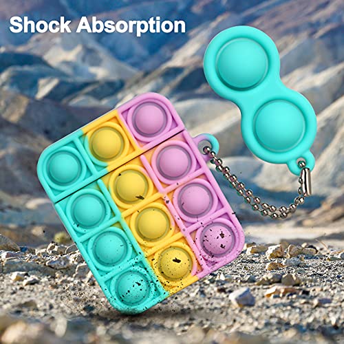 ELOVEN Protective Case with Keychain Compatible with Airpods Charging Case Soft Silicone Cover for Girl Women Flexible Skin Airpods Accessories Full Coverd Case for Airpods 1/2 Color02