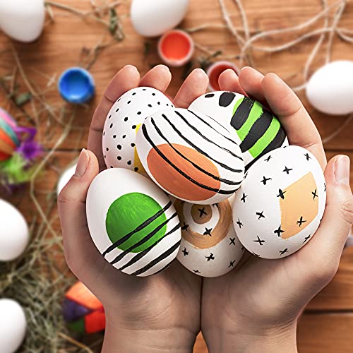 SallyFashion 48 Pcs White Wooden Eggs Fake Eggs Easter Eggs for Children DIY Game,Kitchen Craft Adornment,Toy Foods