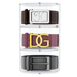 niubee belt organizer, acrylic 3 layers belt case storage holder and display for accessories like jewelry,watch,bracelets
