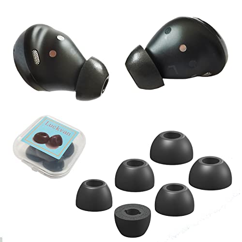 Luckvan Galaxy Buds Pro Ear Tips Replacement Memory Foam Tips for Samsung Galaxy Buds Pro Case Cover Noise Isolation Earbuds Tips Fit in Charging Case, 3 Pairs LMS Black